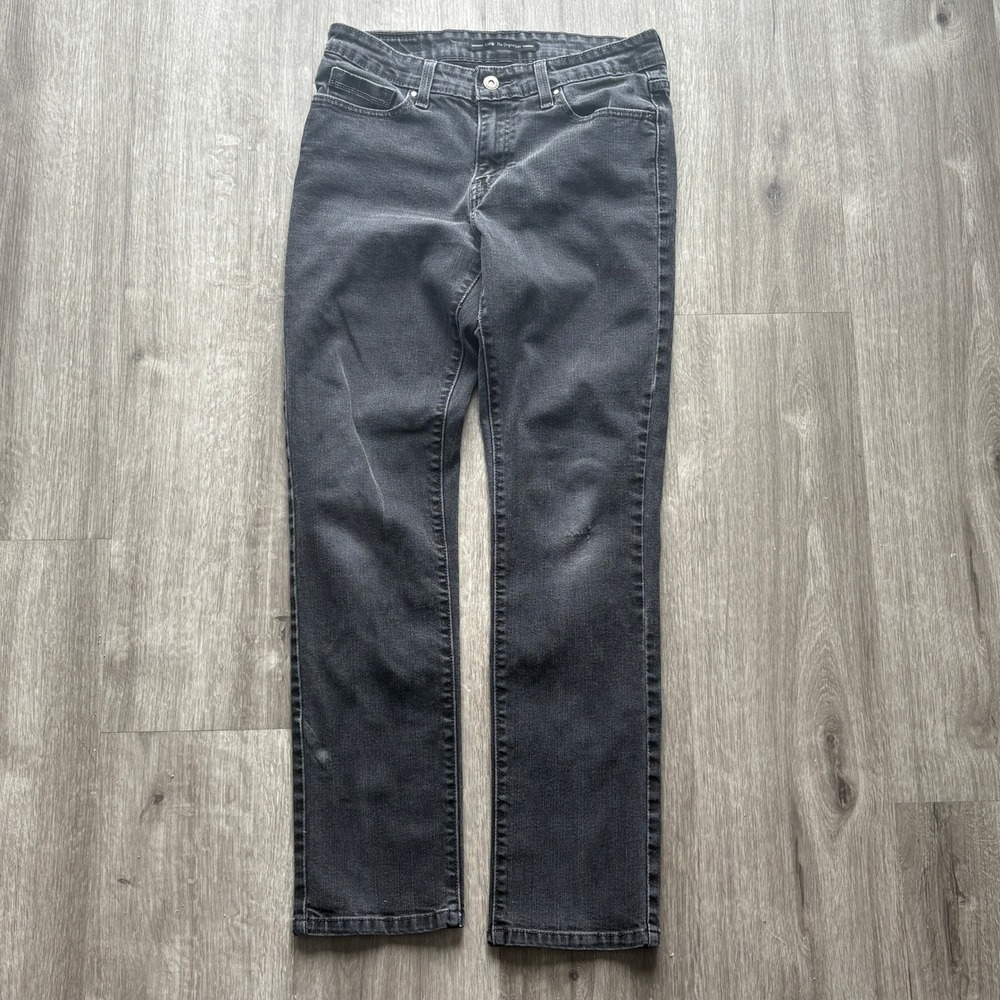 Levis Womens Mid Rise Skinny Jeans Faded Black Size 8M Stretch Denim